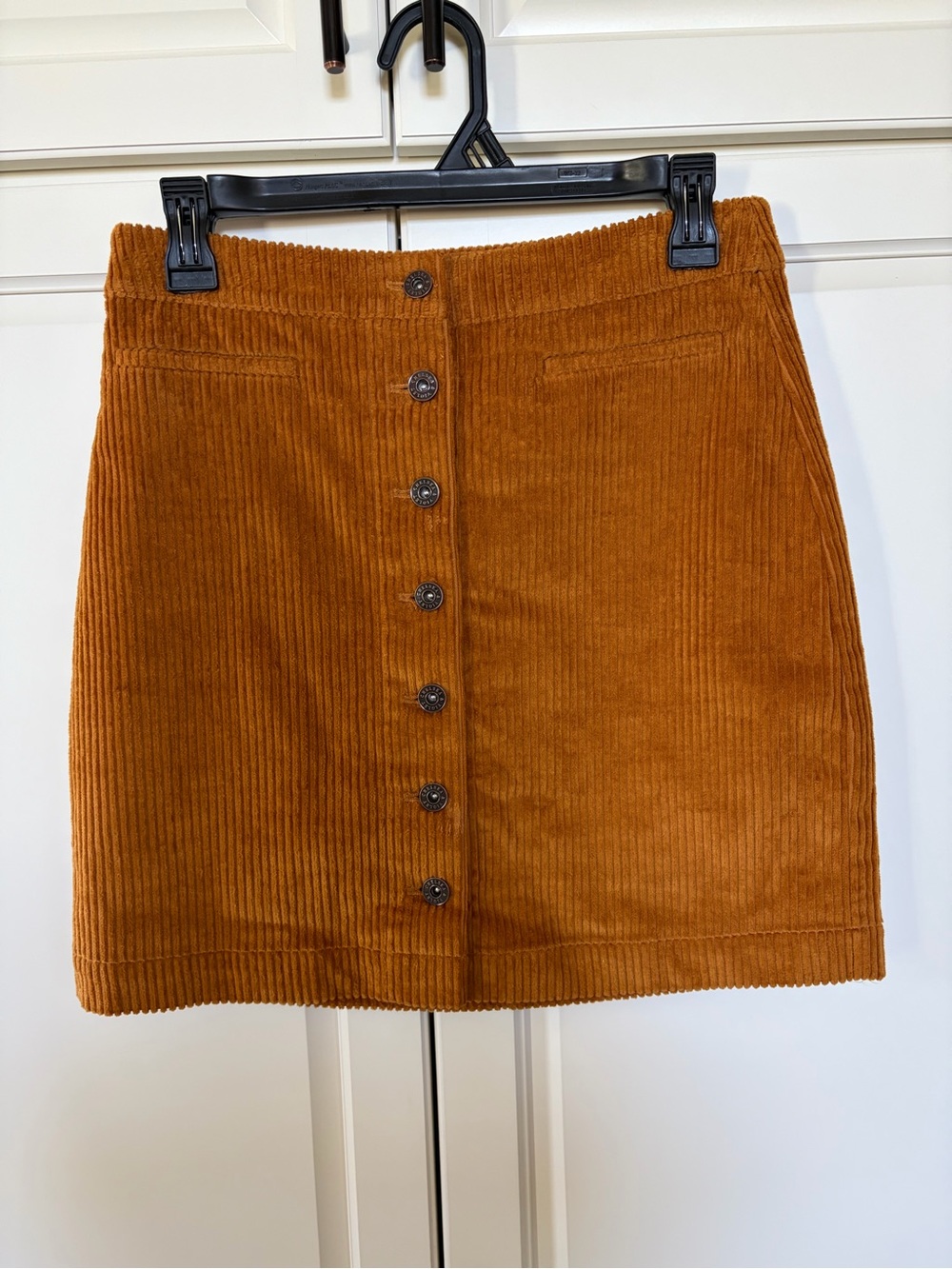 Chelsea & Violet Rust Corduroy Button-Front Mini Skirt